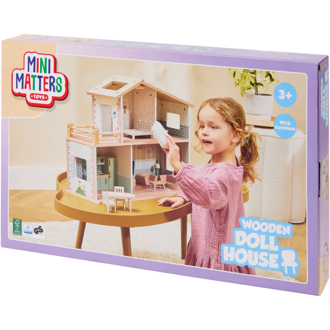 Mini Matters houten poppenhuis 52 x 19,5 x 40 cm