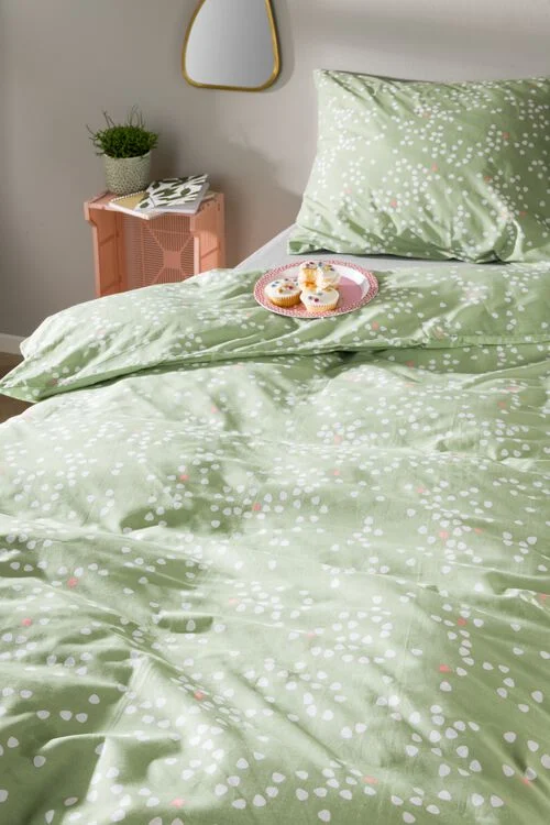 housse de couette enfant 140x200 - coton doux - mouchetures