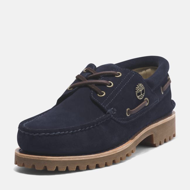 Scarpa da Barca Timberland® C.F. Stead™ Indigo                Suede Handsewn 3-Eye da Uomo in blu scuro
