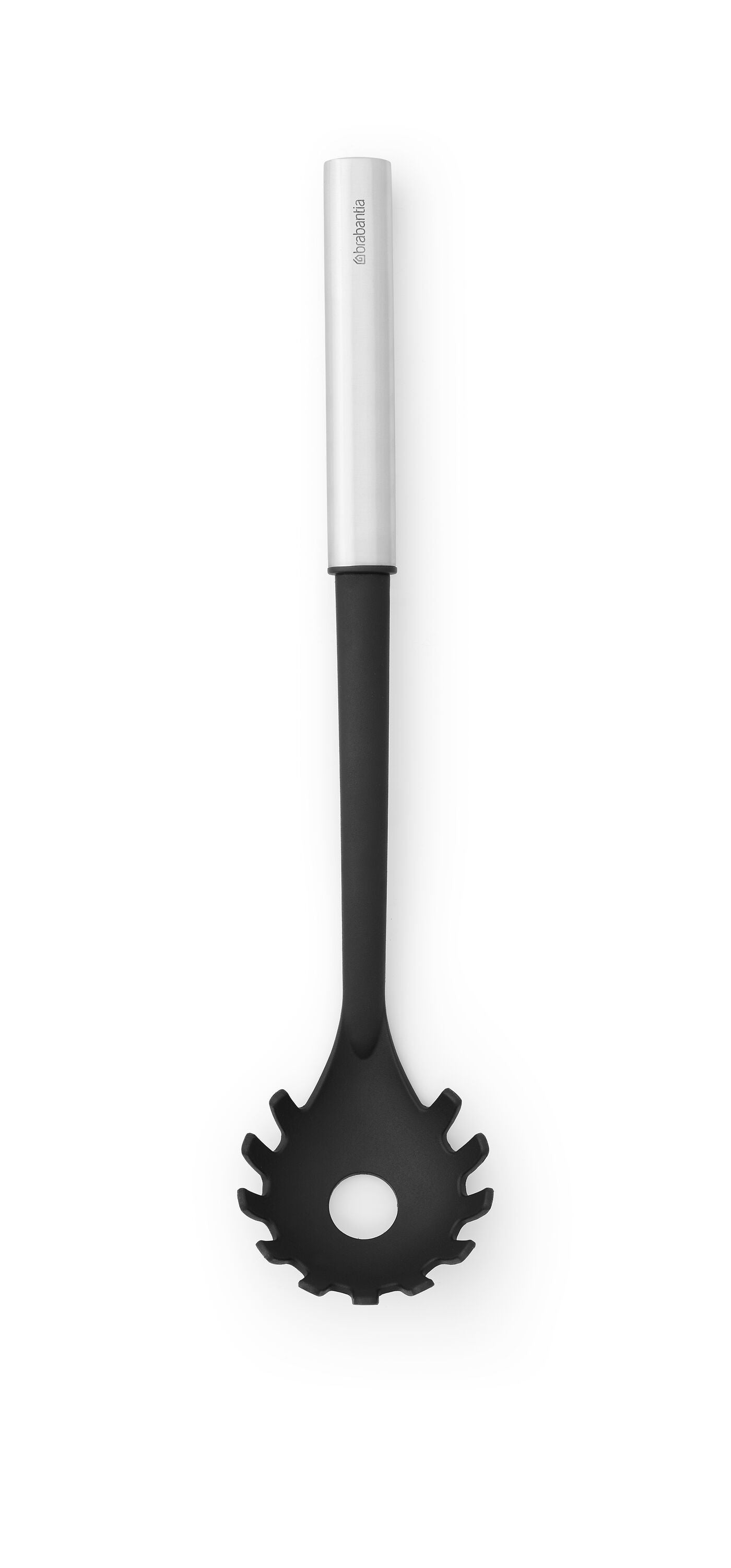 brabantia PROFILE 2.0 Spaghettilöffel - Schwarz / Silber / B: 7.0 cm x T: 3.5 cm x H: 35.5 cm