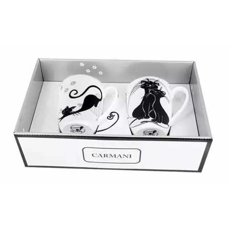 Carmani 2er Tassen Set Crazy Cats 2, 400 ml