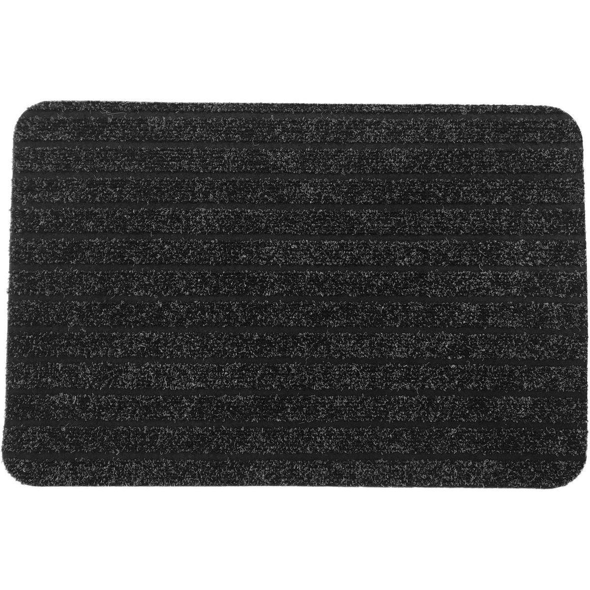 TAPIS CHLOE 40X60CM POLYPRO LATEX GRIS NOIR