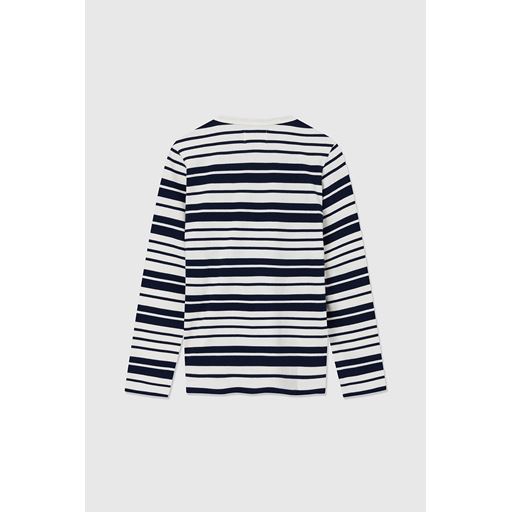 Wood Wood Moa Stripe Langærmet T-shirt, Off White/Navy Stripes, XS