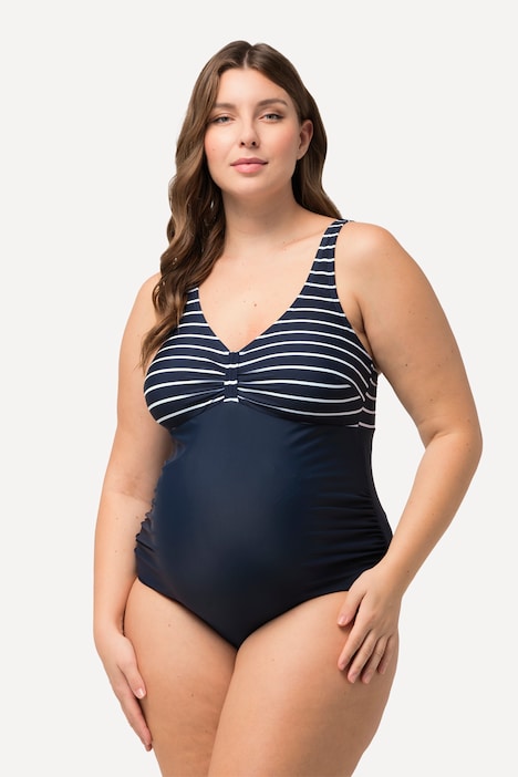 Bellieva-Badeanzug, Streifen, Umstandsmode, Softcups