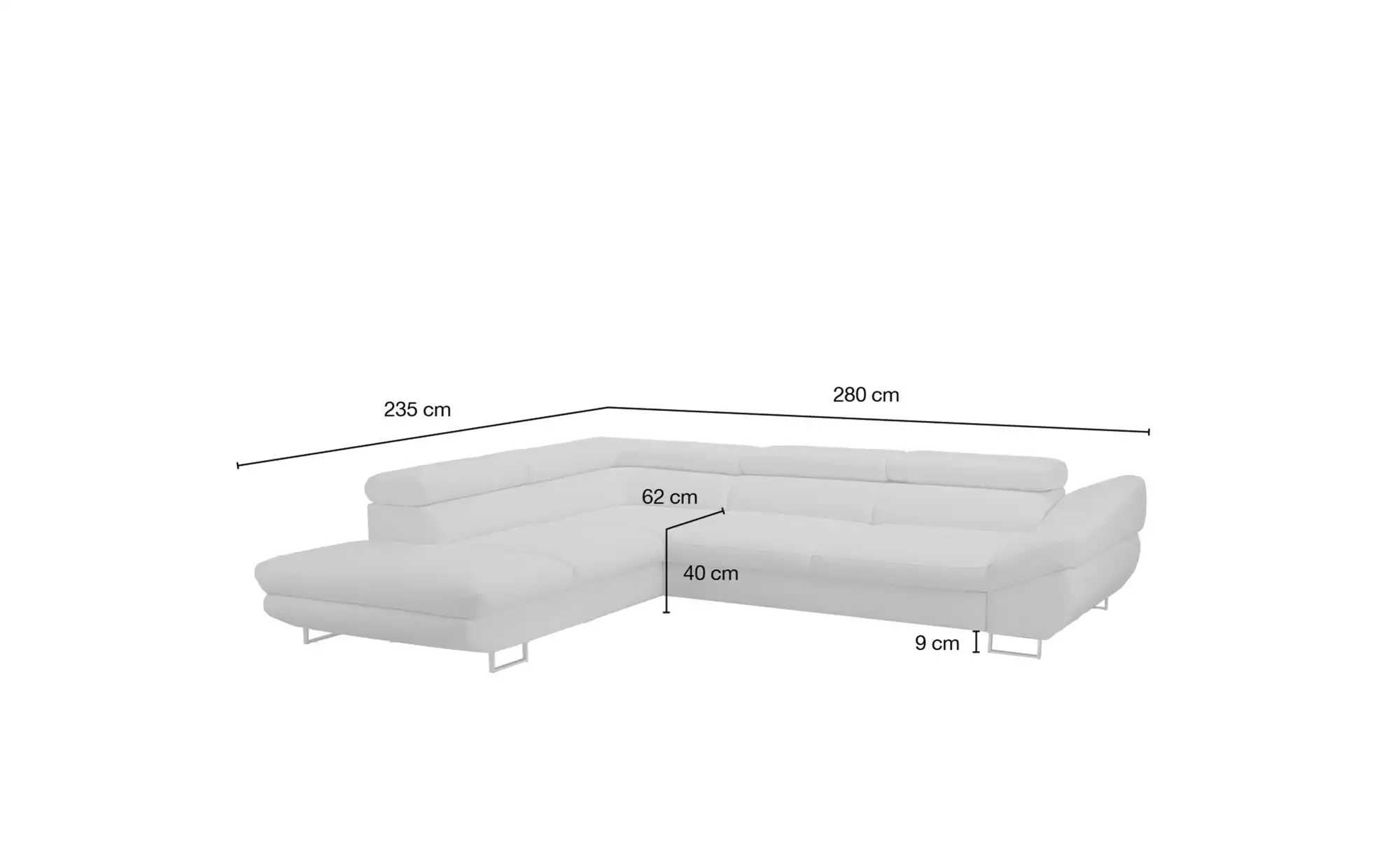 switch Ecksofa aus Kunstleder Fabio