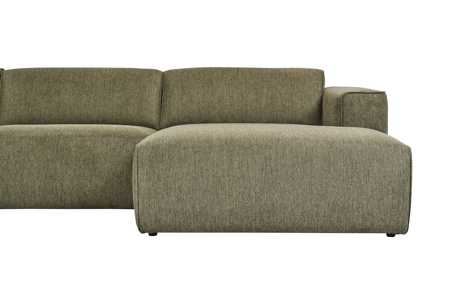 Enjoy U-sofa oppsett Åpen ende venstre liten, hjørne, 2-seter, sjeselong høyre liten i tekstil Brego 77 Green med sorte ben