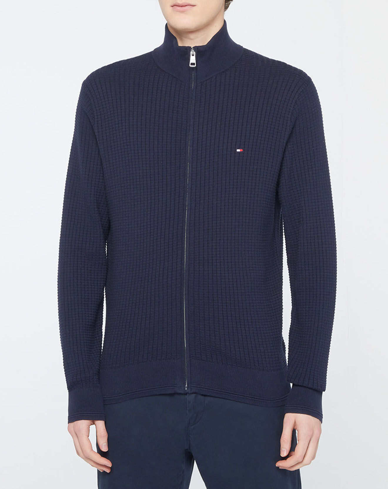 Tommy Hilfiger Gilet zippé Structure bleu marine