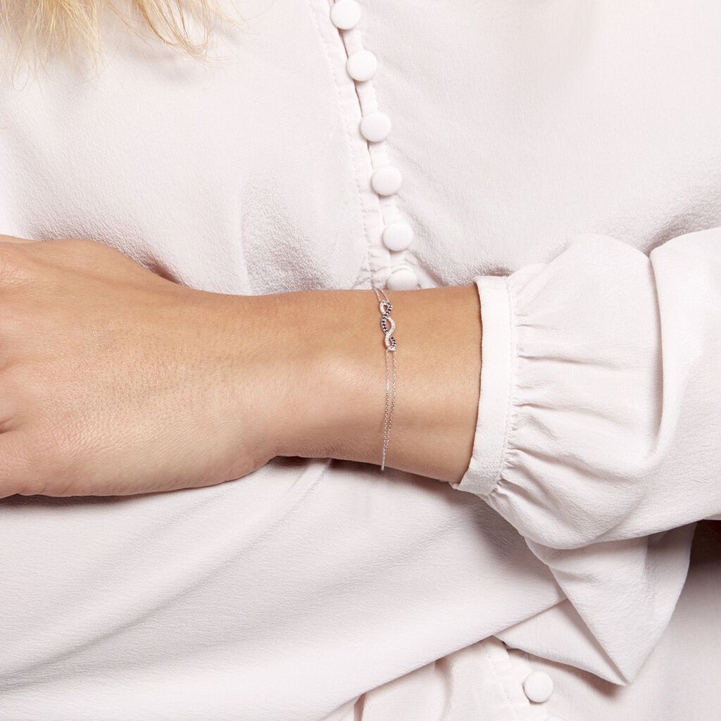 Bracelet Or Blanc Maury Saphirs Diamants