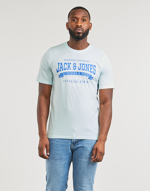 Jack & Jones - JJELOGO TEE SS O-NECK 2 COL SS24 SN - Bleu