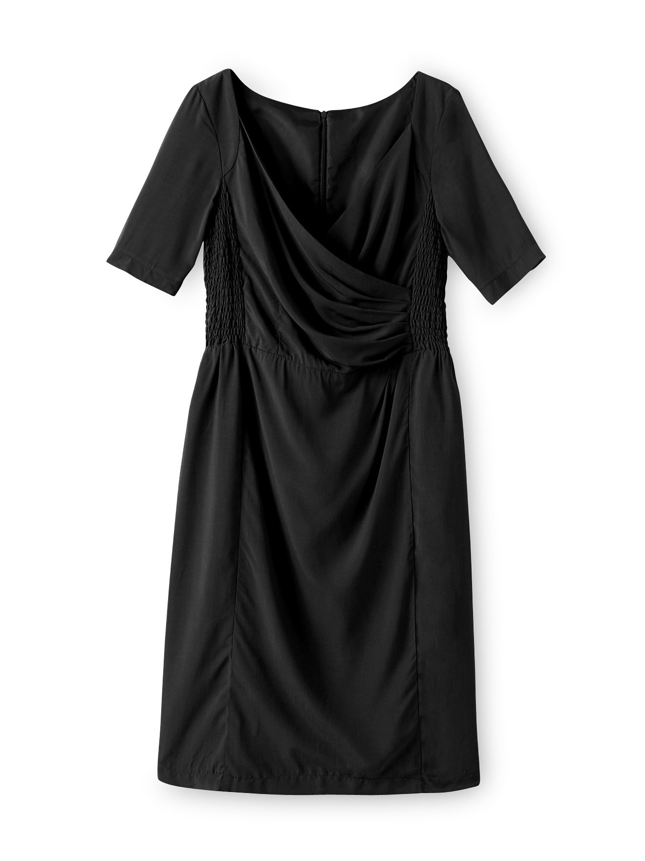 Robe manches courtes, taille smockée