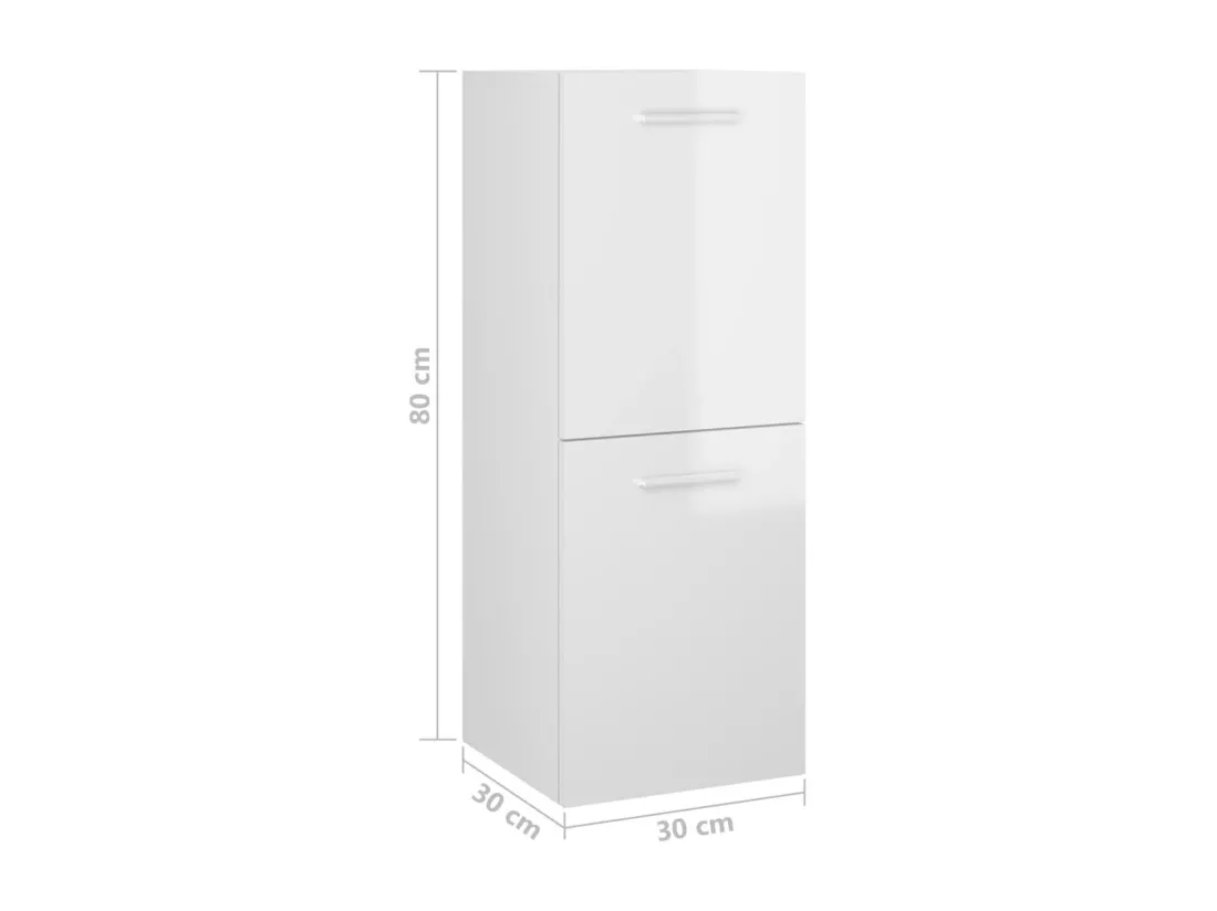 Armoire de salle de bain Blanc brillant Bois d’ingénierie