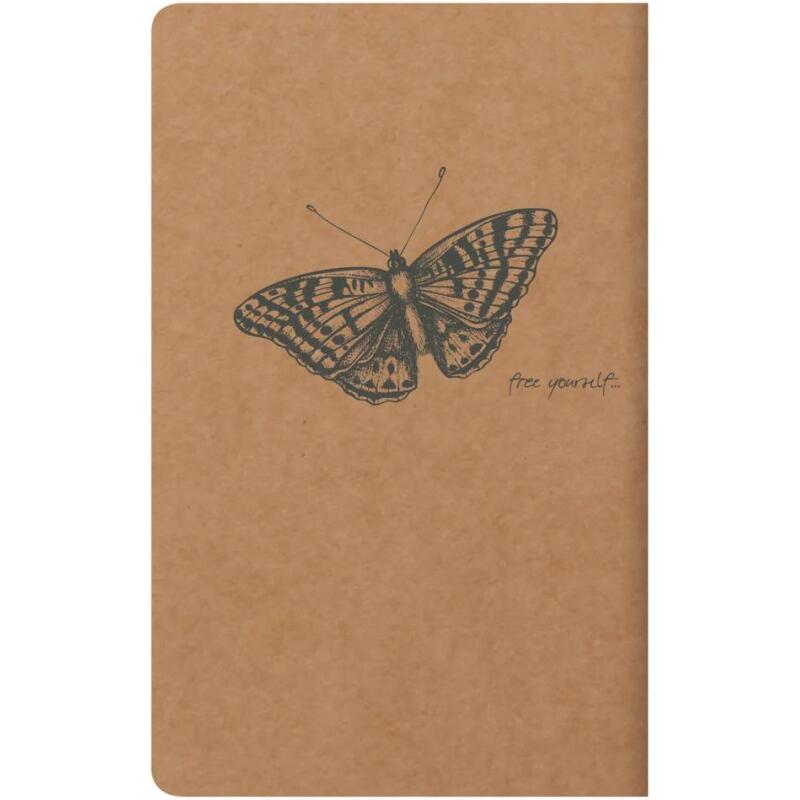 Flying Spirit piqûre textile 7,5x12cm 48 pages ligné motifs assortis papier ivoire 90g - Kraft