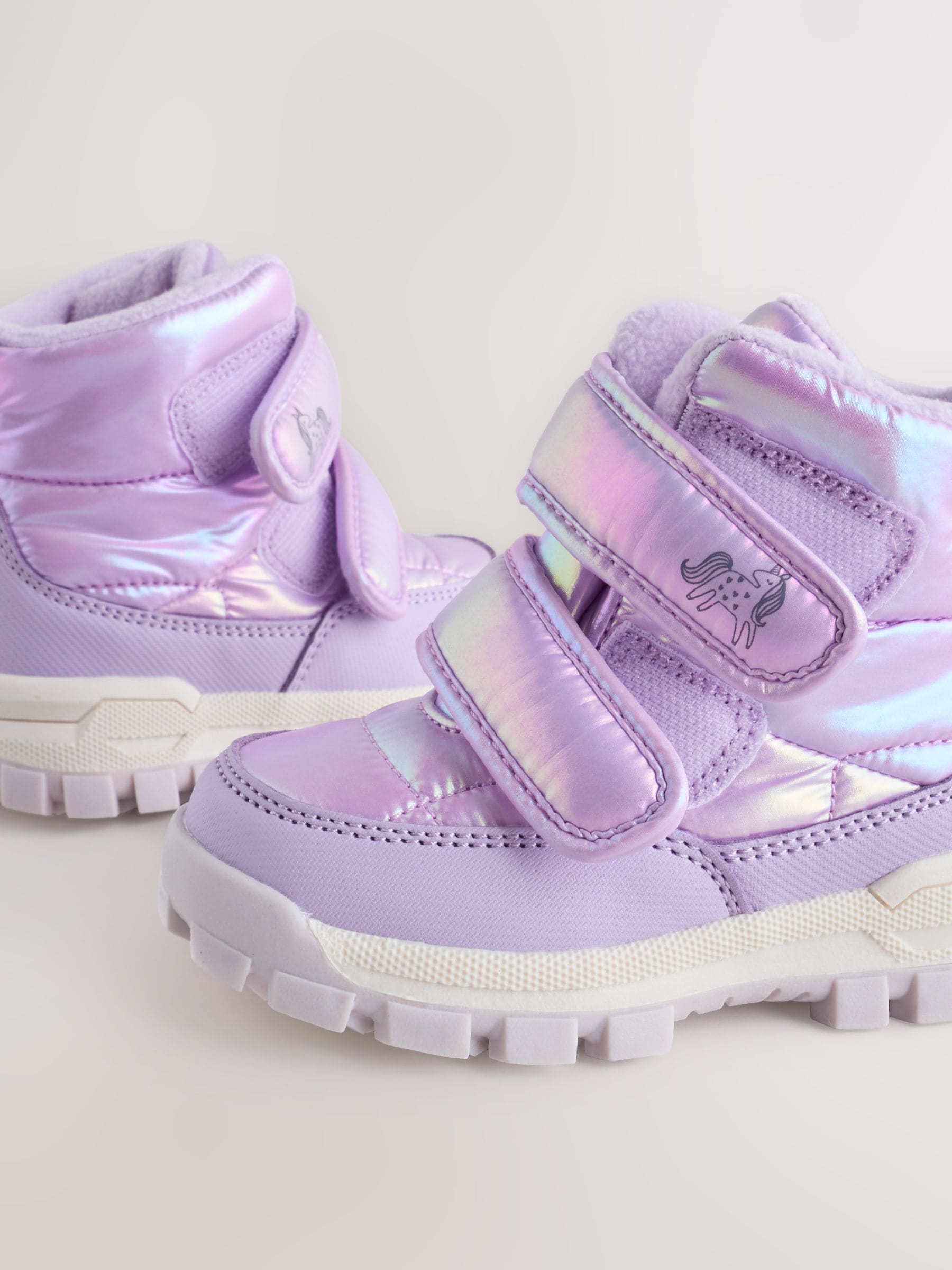 Lila-paars - Waterdichte gewatteerde Boots met Klittenbandsluiting