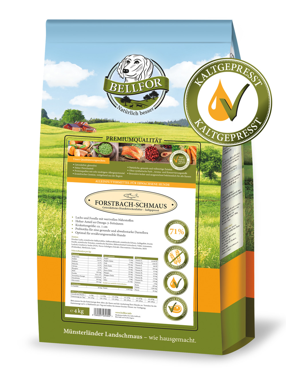 Сroquettes pressées à froid avec saumon & truite - forstbach-schmaus - 4 kg