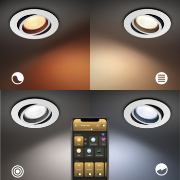 Philips Hue inbouwspot Miliskin aluminium - warm tot koelwit licht 4.2W - 1 spot