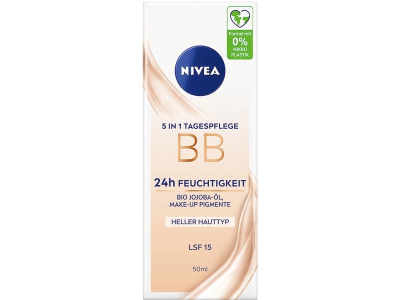 NIVEA Tagescrème 5in1 BB Hell LSF 15 50 ml Getönte Tagespflege mit 5-fach-Wirkung für einen sofort makellosen Teint