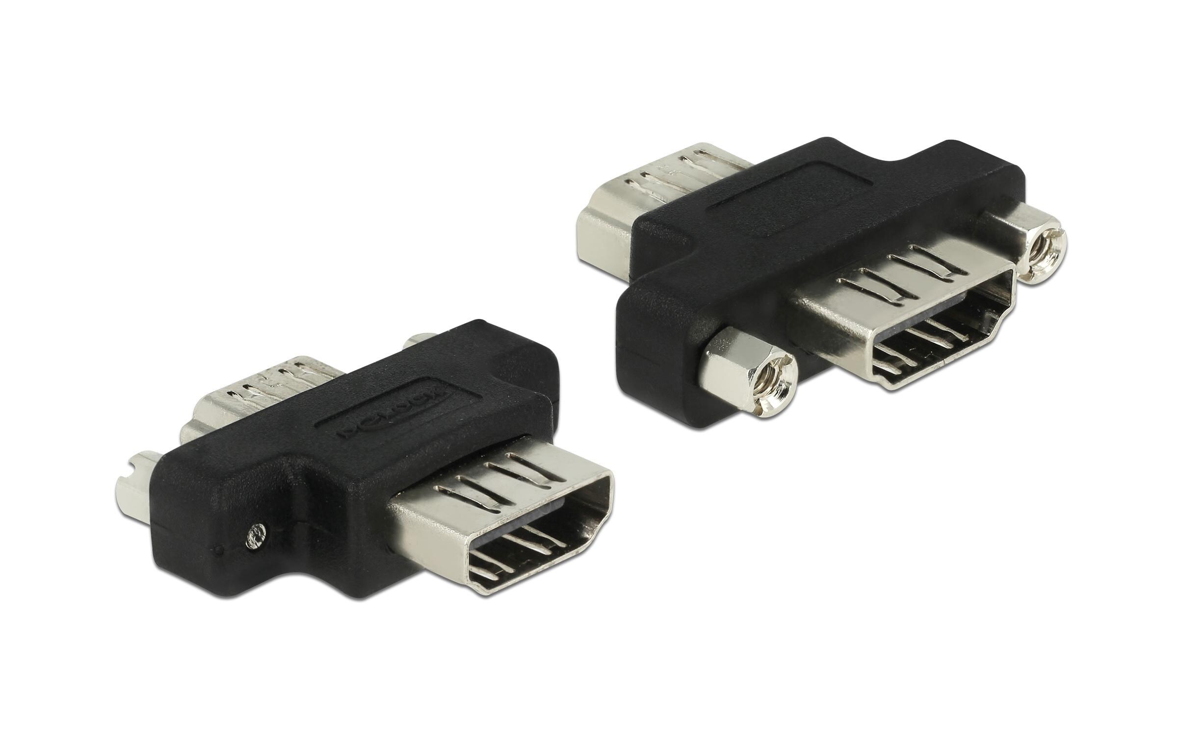 Adapter verschraubbar HDMI - HDMI, 1 StückDelock Adapter HDMI-A Buchse > A Buchse
