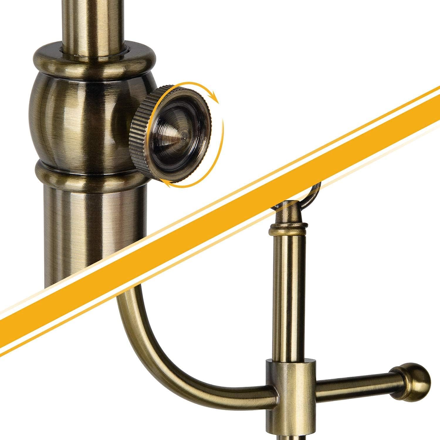 Stehlampe Wohnzimmer Vintage Stehlampe mit Fernbedienung, 12W LED Retro Stehleuchte Dimmbar mit Schirm aus Stoff, E27 Fassung, für Schlafzimmer Arbeitszimmer, Bronze