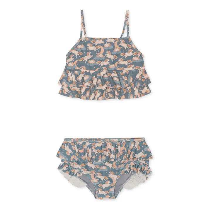 Konges Sløjd Maillot de Bain 2 pièces à Volants Manuca | Bleu gris