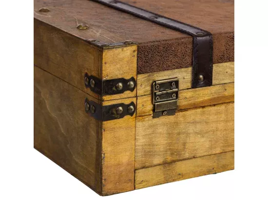 Valise en bois marron 45x31x17/40