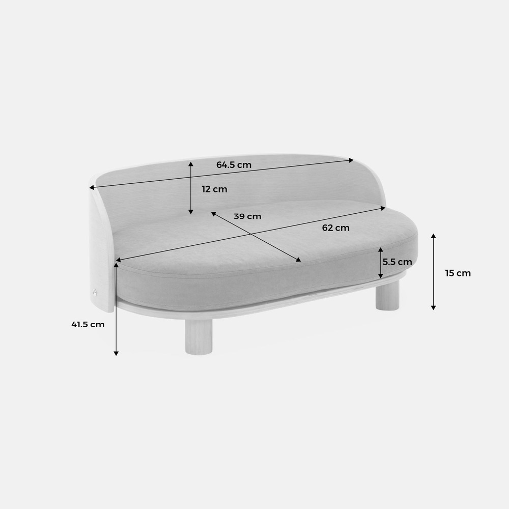 Panier gris foncé pour chien et chat. Lit pour animaux de compagnie. En bois