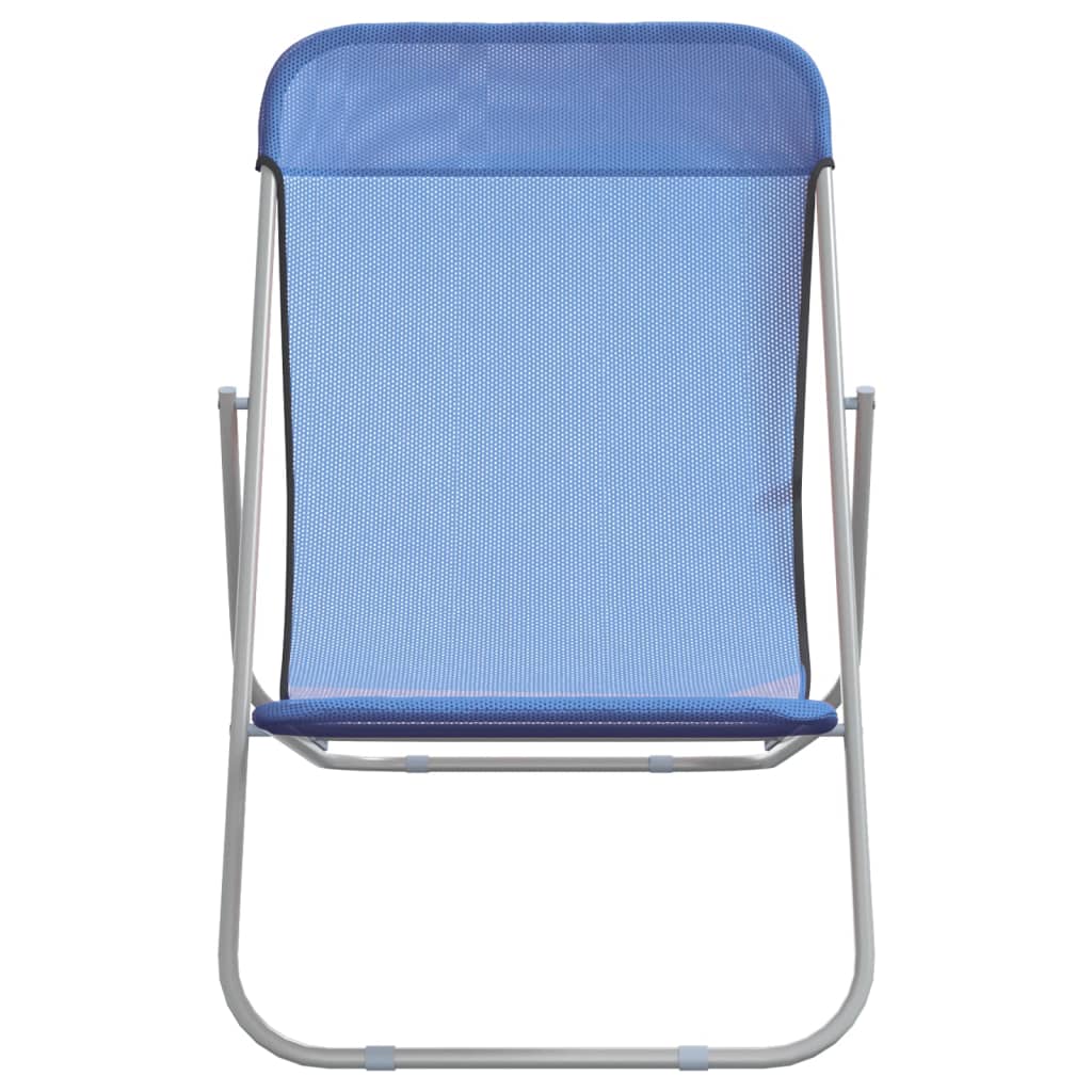 Chaises de plage pliantes 2pcs textilène acier enduit de poudre