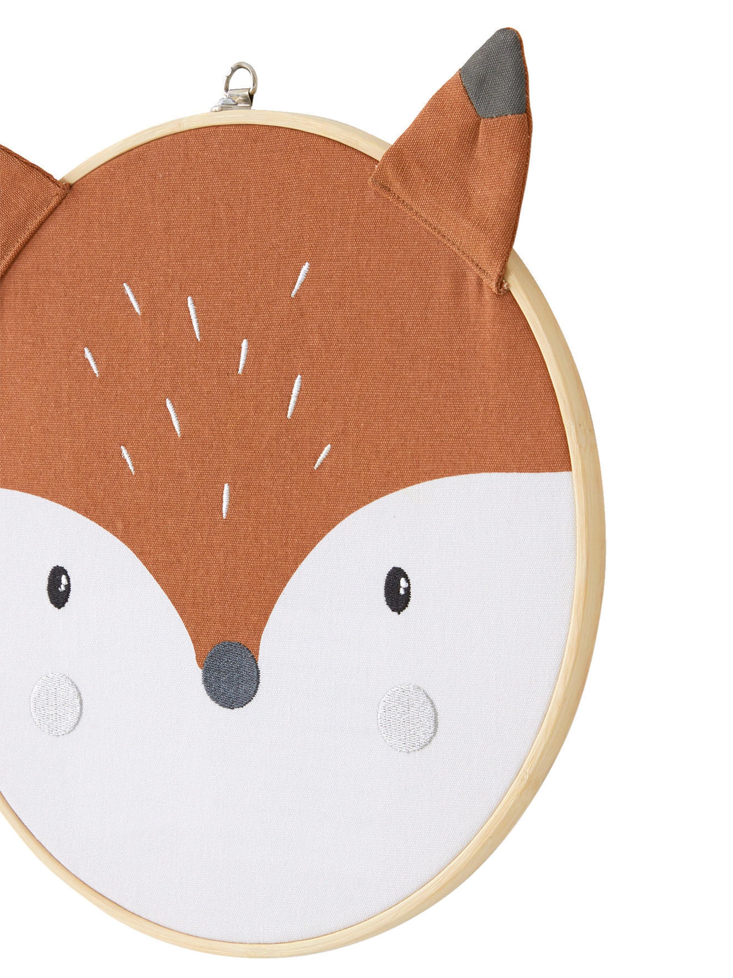 Vertbaudet Kinderzimmer Wanddeko FUCHS mit Rahmen orange/weiß