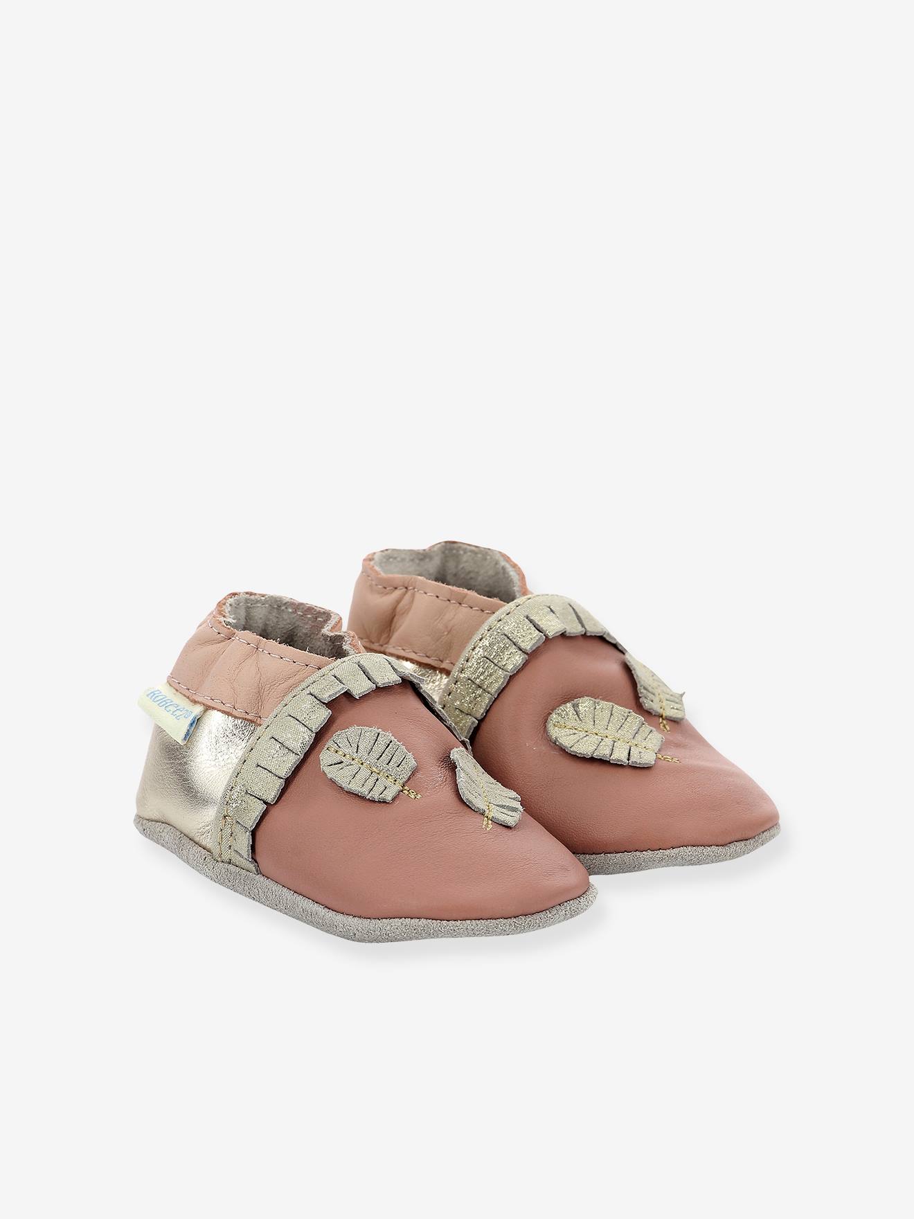 Chinelo de couro leve Simphoni ROBEEZ©, rosa bebê