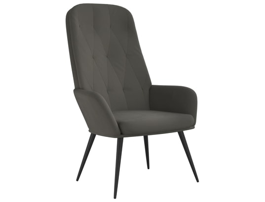 VIDAXL - Fauteuil Chaise de relaxation gris foncé velours