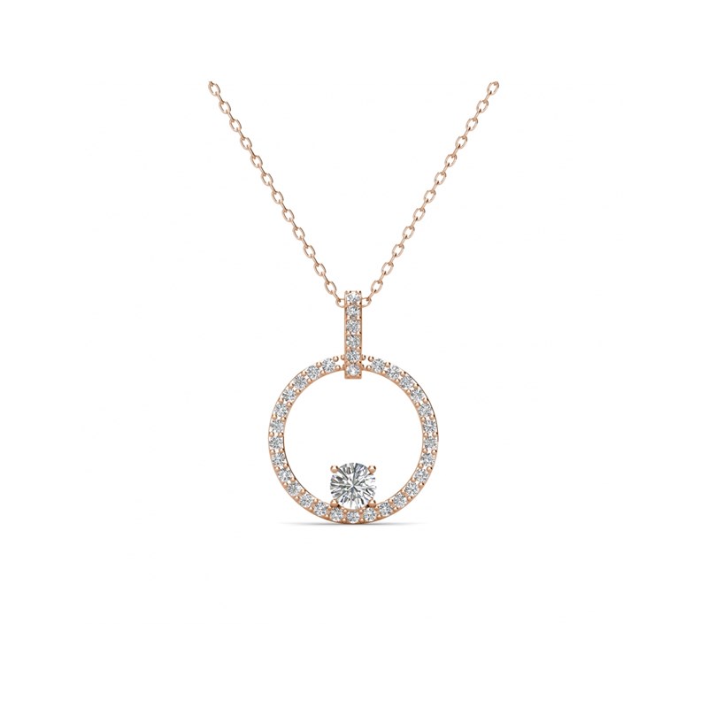 Pendentif Amory - Or Rosé et cristal