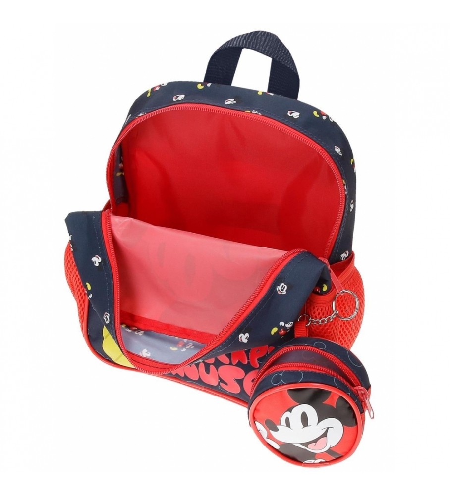 Mochila Joumma Bags Guardera Mickey Mouse Fashion adaptável vermelha