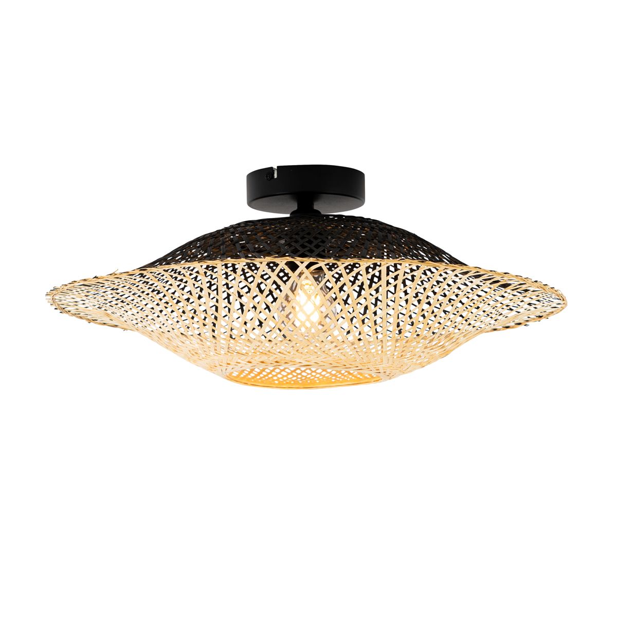 Oosterse buiten plafondlamp bamboe 50 cm IP44 - Rina