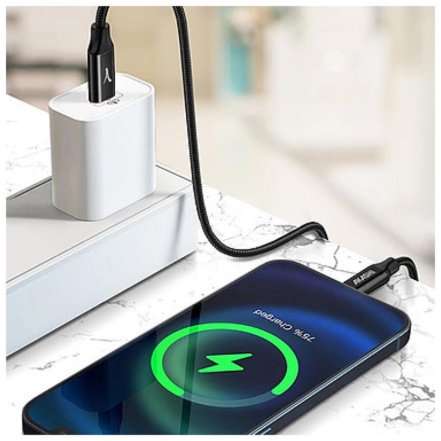 Akashi Câble Eco Kevlar USB-C vers USB-C Noir - 1.5 m