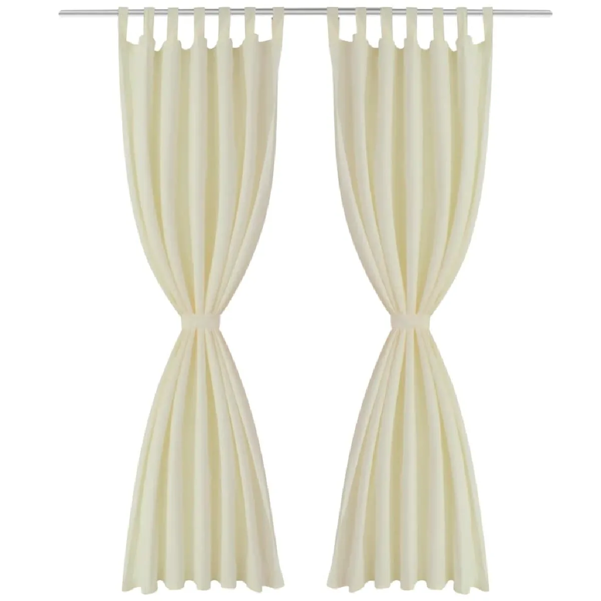 vidaXL Rideau à Passant Micro Satin - Crème