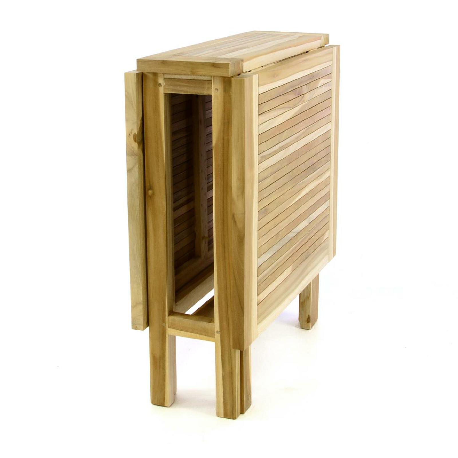 VCM Balkontisch Gartentisch Klapptisch hochwertig Teak Holz natur 130x65cm