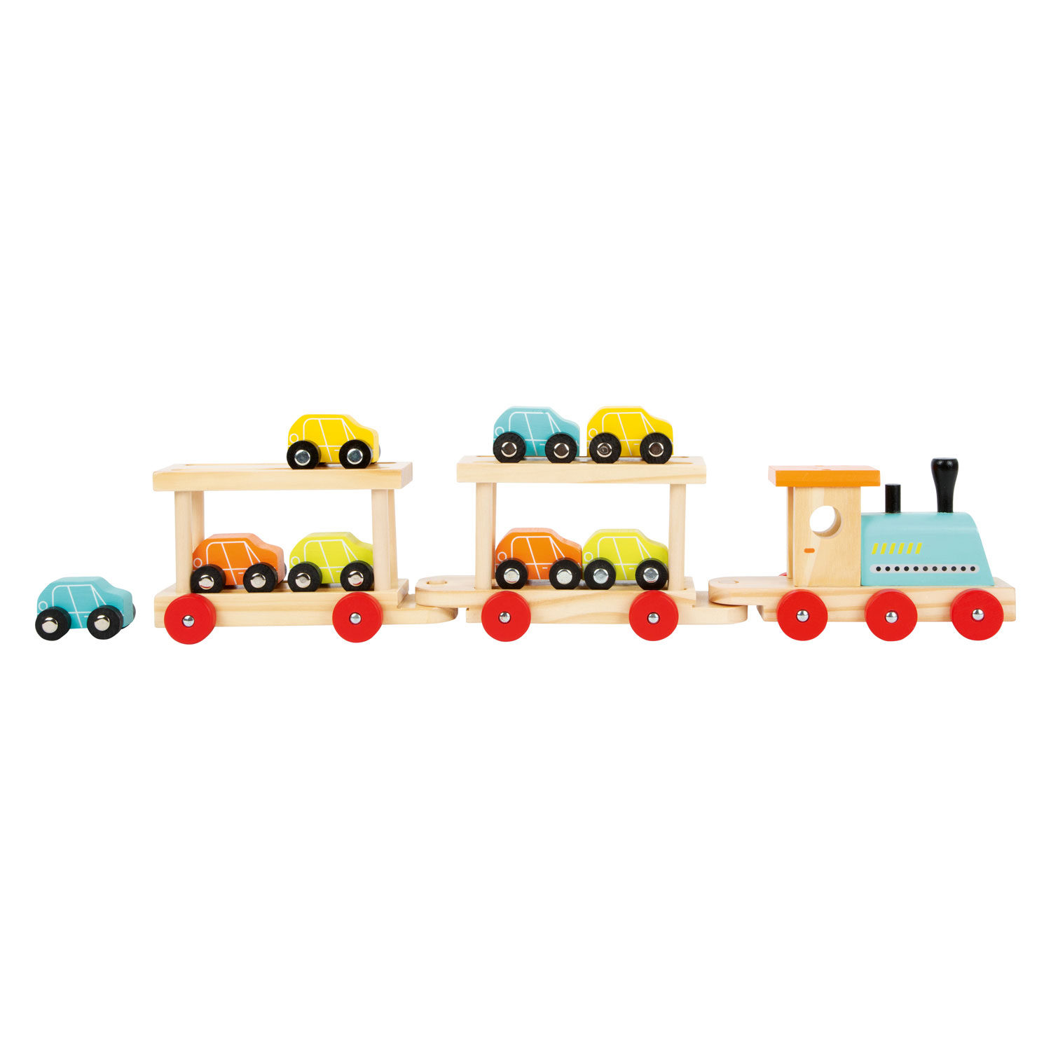 Small Foot - Houten Trein Transporter met Auto's, 11dlg.