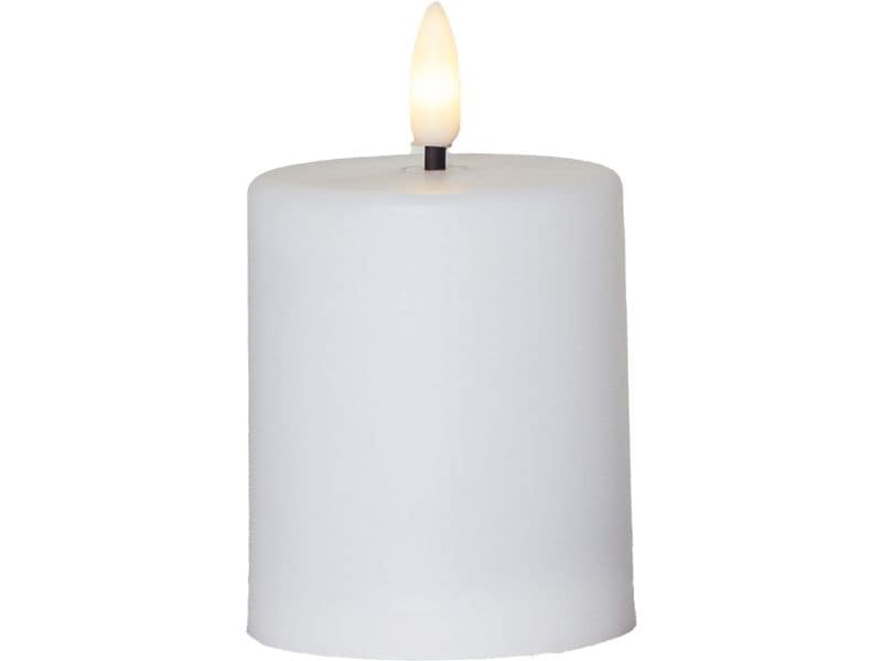 Star Trading LED-Kerze Flamme Paula , Warmweiss Weisse LED-Kerze mit beweglicher Flamme