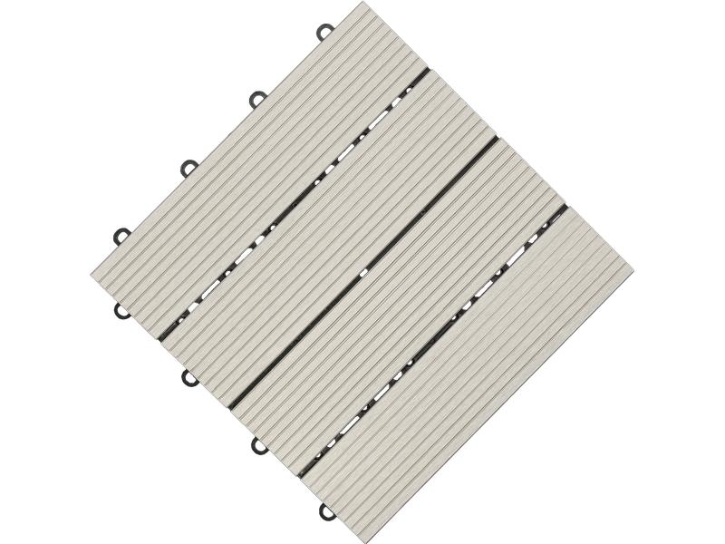 Florco Balkon-& Terrassenplatten WPC hellgrau 30 x 30, 6 St Bodenplatte aus Holz-Kunststoffgemisch