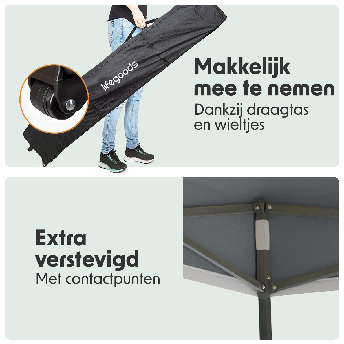 LifeGoods 3x6 m partytent - Dark Grey