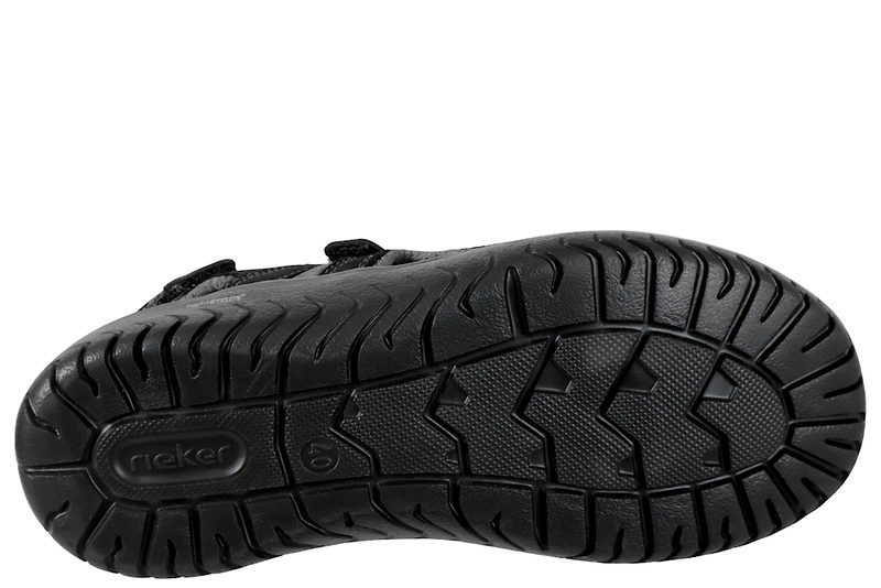 RIEKER SANDAL I SORT SKIND
