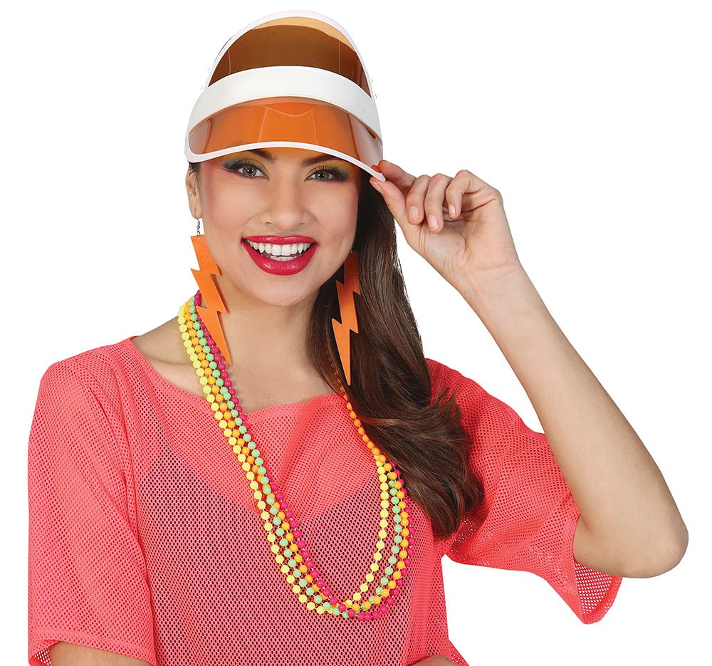 Neon 80S Zonneklep Oranje 25cm