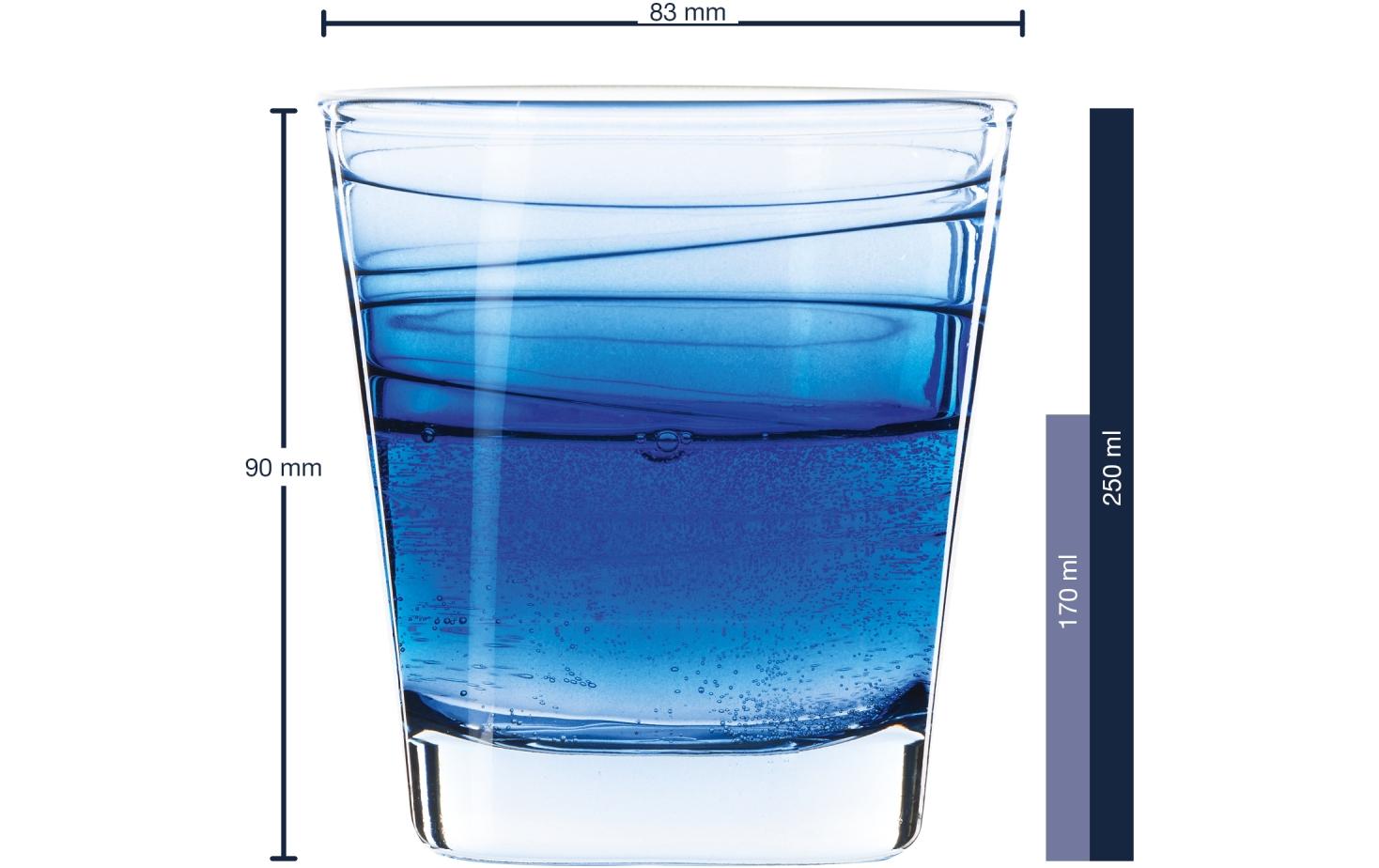Trinkglas Vario Struttura 250 ml, 6 Stück, BlauGläser-Set