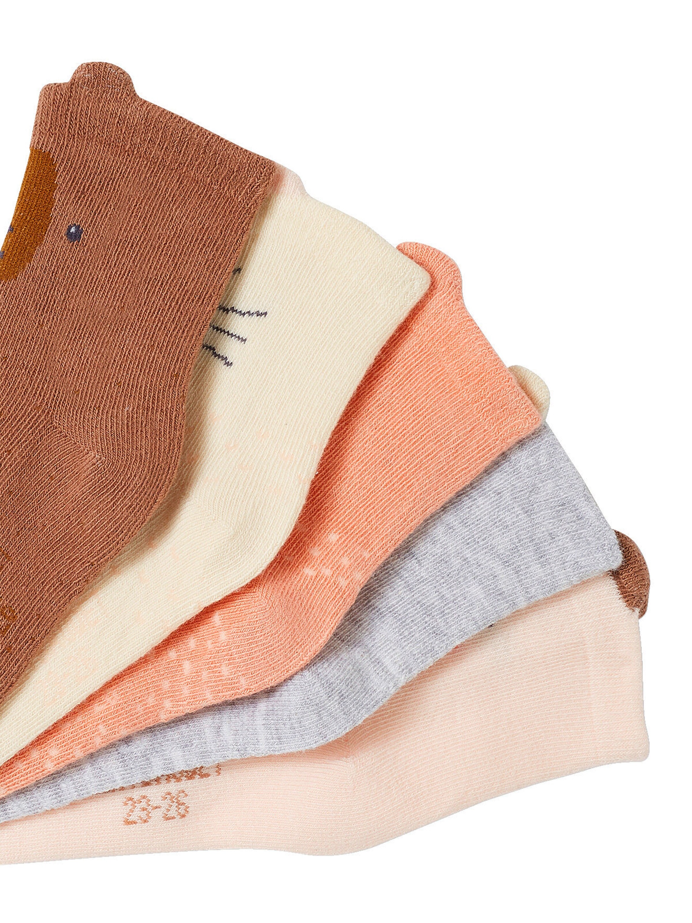 Vertbaudet 5er-Pack Baby Socken mit Tieren Oeko-Tex rosa