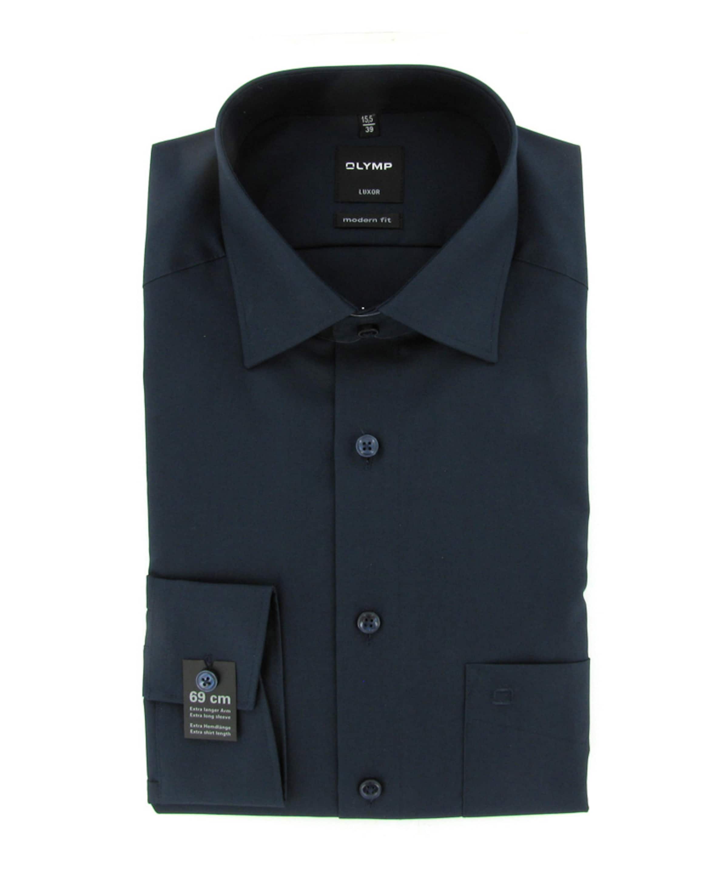 Olymp Modern fit Luxor Heren overhemd lange mouw blauw