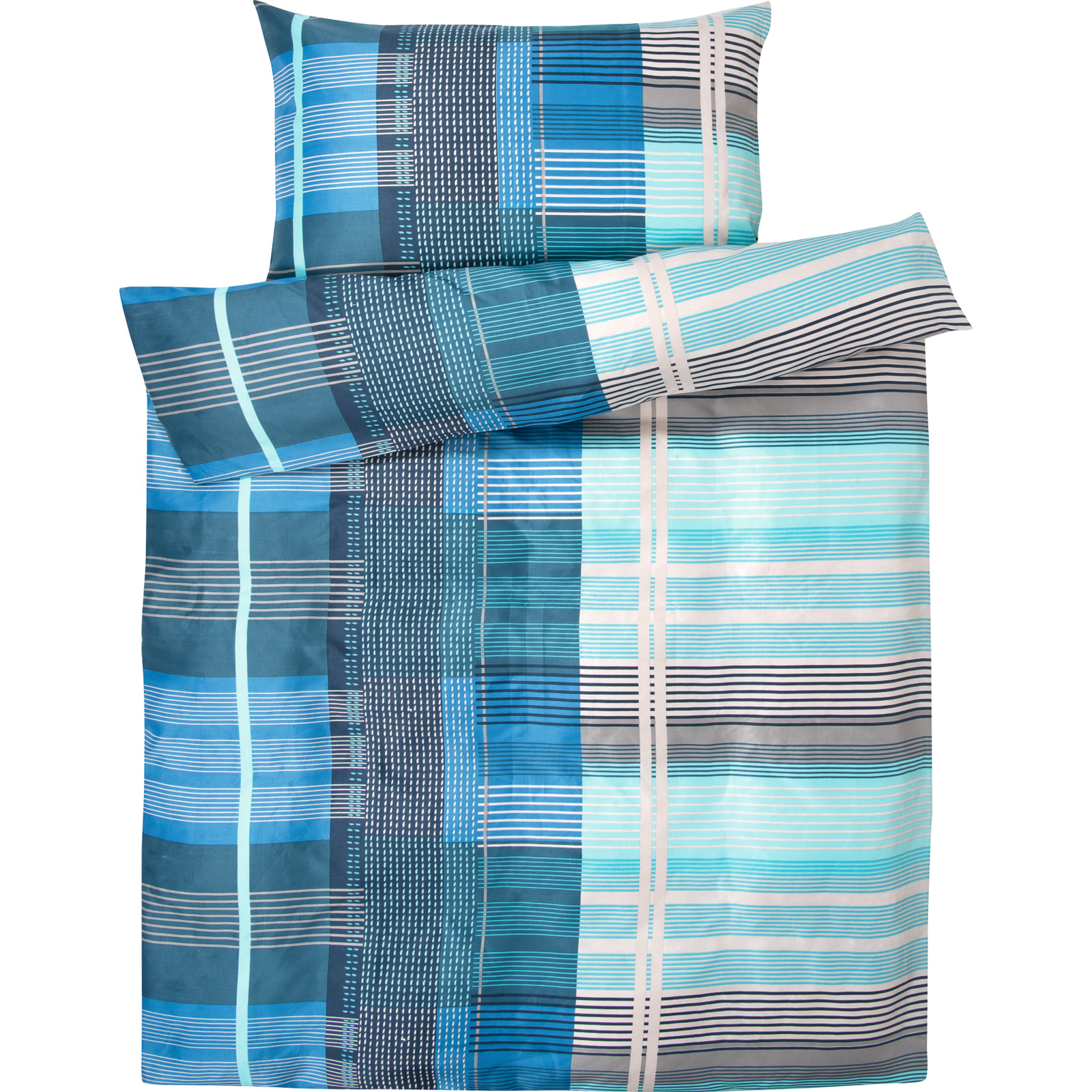 Bettwäsche Micro-Polyester Streifenmuster 160x210 65x100 Bettanzug Nord