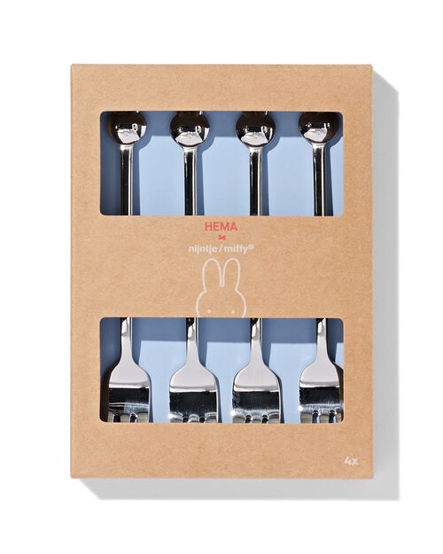 4 fourchettes à gâteau en inox Miffy