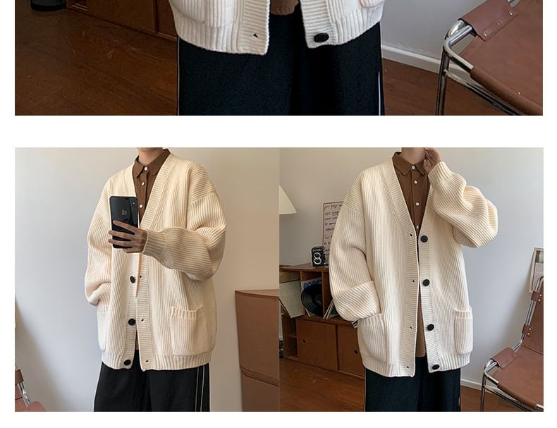 Bay Go Mall - V-hals geribbeld vest met knoopjes