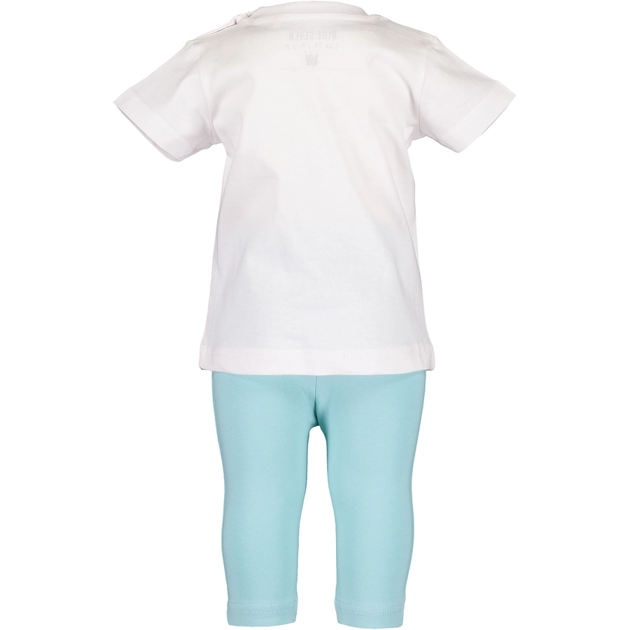 BLUE SEVEN Girls 2er Set T-Shirt + Capri Hose Weiss