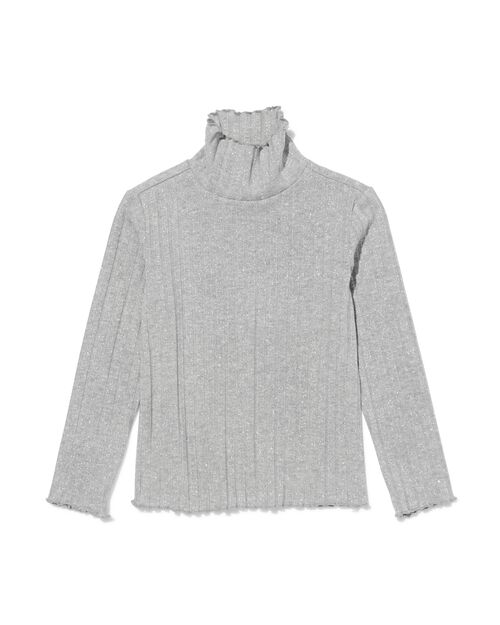 pull col roulé fille argenté argenté