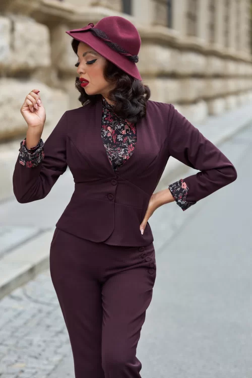 Miss Candyfloss Oheo Lavania blazer in aubergine